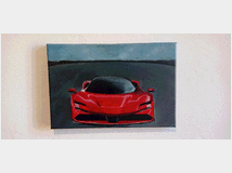 Ferrari rossa / dipinto olio su tela