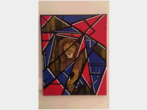 Quadro astratto geometrico leone 