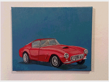 Ferrari d'epoca quadro olio su tela collezione